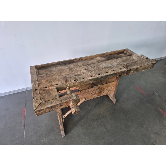 Antique Carpenter's Workbench, 1920s For Sale - Image 12 of 18