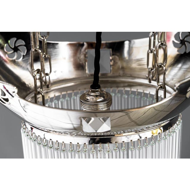 Art Deco Nickel-Plated Pendants with Glass Sticks, 1920s, Set of 3 For Sale - Image 15 of 18