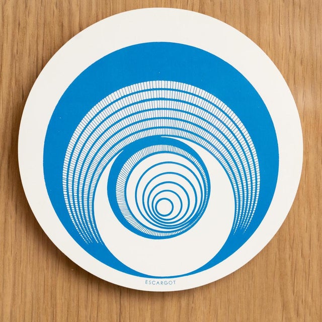 1980s Marcel Duchamp, Blue Escargot Rotorelief from Konig Series 133, 1987, Wood For Sale - Image 5 of 13