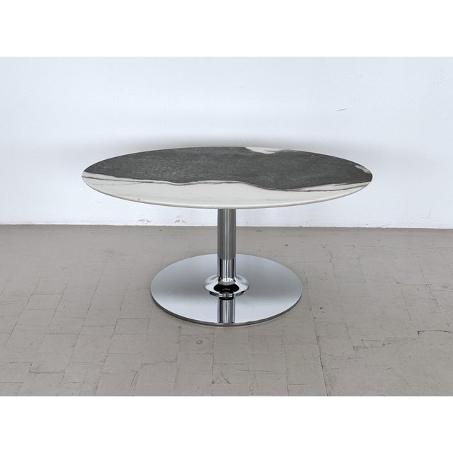 Metal Italian Marble and Chrome Coffee Table, 1980s For Sale - Image 7 of 13