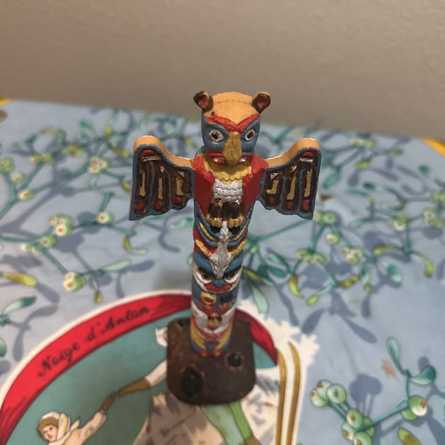 Vintage Mid-Century Style Molded Plastic Miniature Totem Pole Figurine For Sale - Image 10 of 10