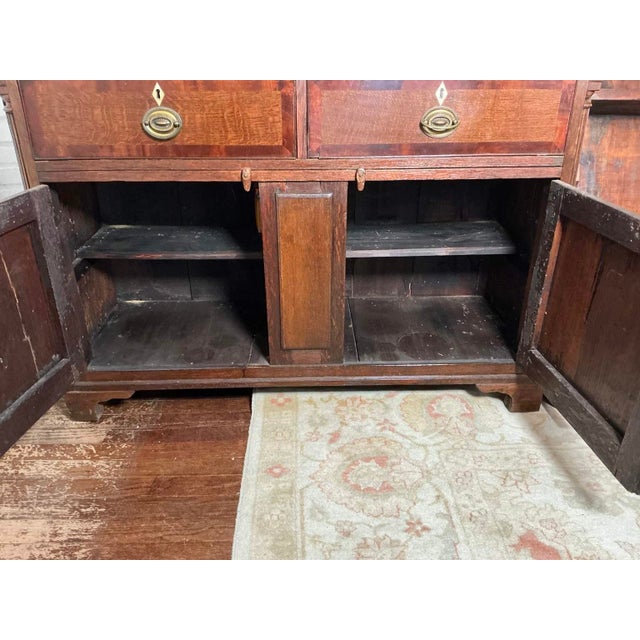 Antique English Oak Welsh Dresser Cupboard Storage Cabinet For Sale - Image 12 of 18