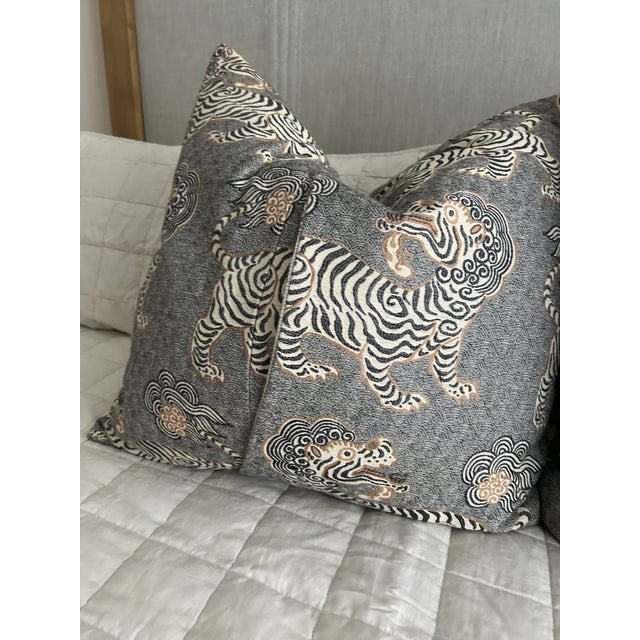 Chinoiserie Pair of Clarence House Tibet Tiger Pilllows For Sale - Image 3 of 7