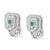 Haus of Brilliance 14K White Gold 1.0 Cttw Treated Blue and White Diamond Octagonal Shield Omega Back Earrings (H-I Color, SI1-SI2 Clarity) For Sale - Image 4 of 6