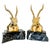 A bold, sculptural pair of vintage brass gazelle or antelope bookends perfect for your bookshelf, mantel, or desk. Tall,...