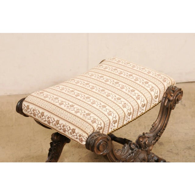 Brown French Carved Stools, 1880s - Set of 2 For Sale - Image 8 of 10