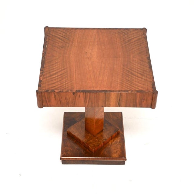 Art Deco Figured Walnut Side Table, 1930 For Sale - Image 4 of 8