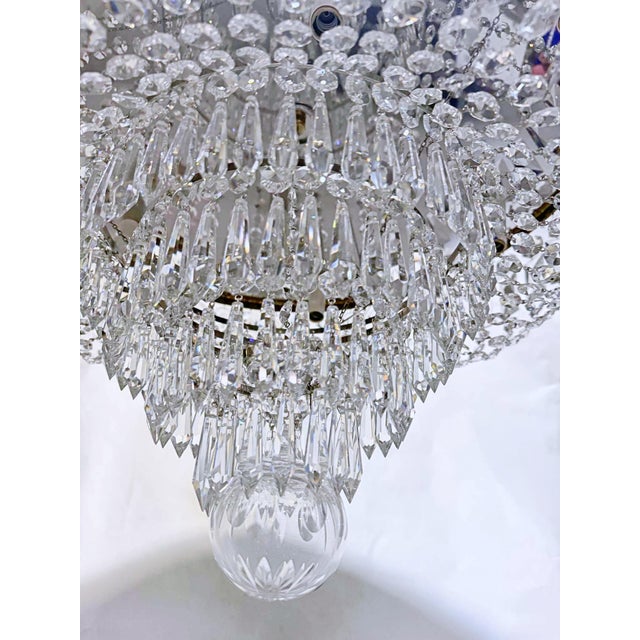 Vintage Italian Bronze Basket Chandelier For Sale - Image 4 of 10