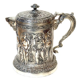 English Silver-Plated Classical Claret Jug by JG & Sons (James Dixon & Sons) For Sale