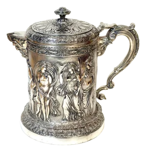 English Silver-Plated Classical Claret Jug by JG & Sons (James Dixon & Sons)