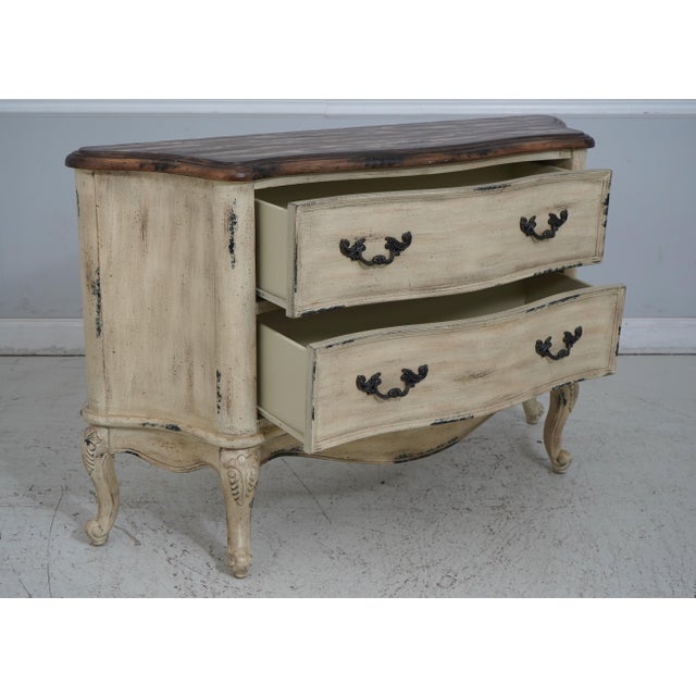 Traditional Distressed Finish 2 Drawer Commode Chest For Sale - Image 3 of 12