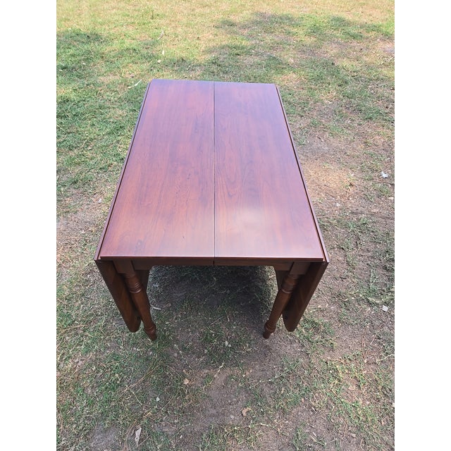 Wood 1990s Wooden Henkel Harris Cherry Dining Table Virginia Galleries Gate Leg Drop Leaf Table For Sale - Image 7 of 17