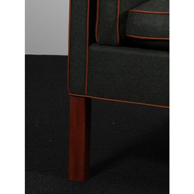 Two-Seater Sofa with Teak Legs and Cognac Leather by Børge Mogensen For Sale - Image 6 of 9