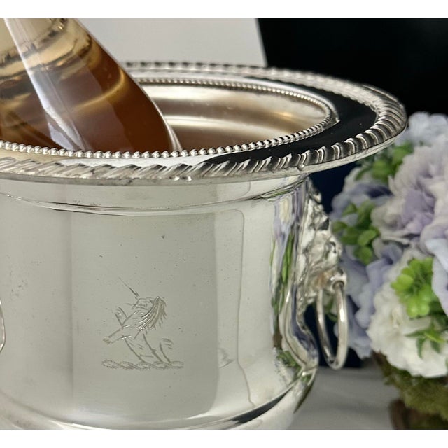 Metal Vintage German Champagne Bucket Silver Plated Ice Bucket For Sale - Image 7 of 11