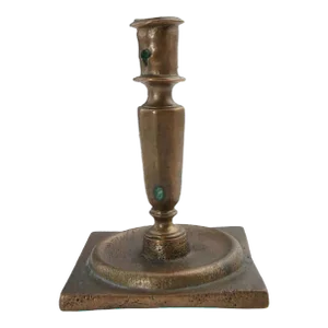17th Century Spanish Baroque Period Cast Brass Candlestick