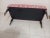 Mid-Century Modern 1980s Upholstered Zebra Print Ottoman Bench Red and White Pattern Dark Wood Legs For Sale - Image 3 of 6