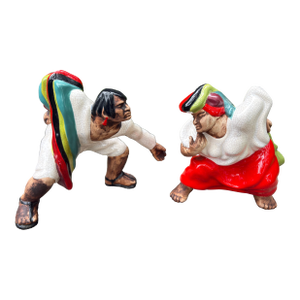 1950s Pair of Brayton Laguna Glazed Pottery Figures