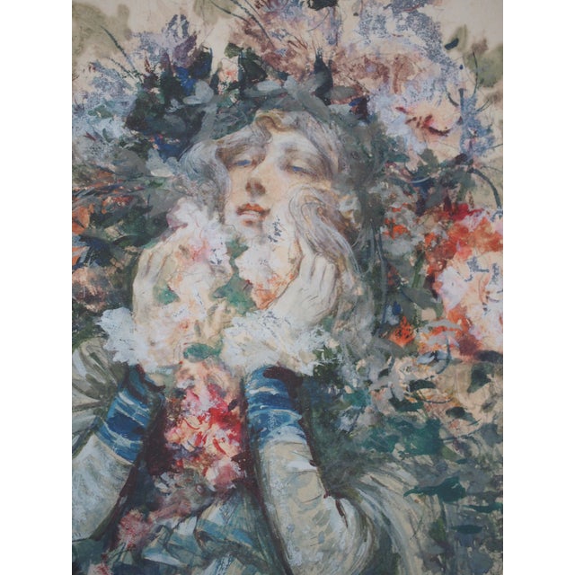 Sarah Bernhardt in the Lady of the Camellias Watercolor by Georges Clairin, 1903 For Sale - Image 9 of 10