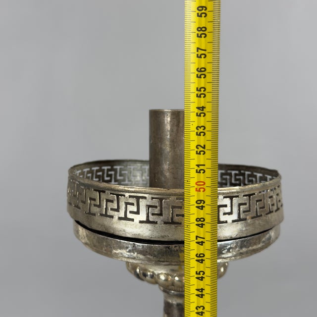 Antique Tripod Candlestick in Gilded Silver Metal with Lion Paws, 1800s For Sale - Image 10 of 11
