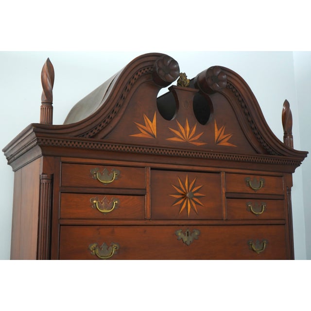 Antique 18th Century Cherry Chest on Chest Highboy For Sale - Image 13 of 15