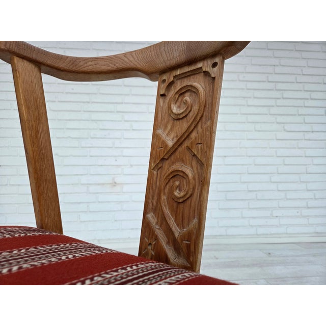 1960s Set of Vintage Danish Dining Chairs in Oak and Wool, 1960s For Sale - Image 5 of 18