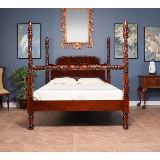 Niagara Furniture Queen Size Poster Bedframe For Sale - Image 4 of 11