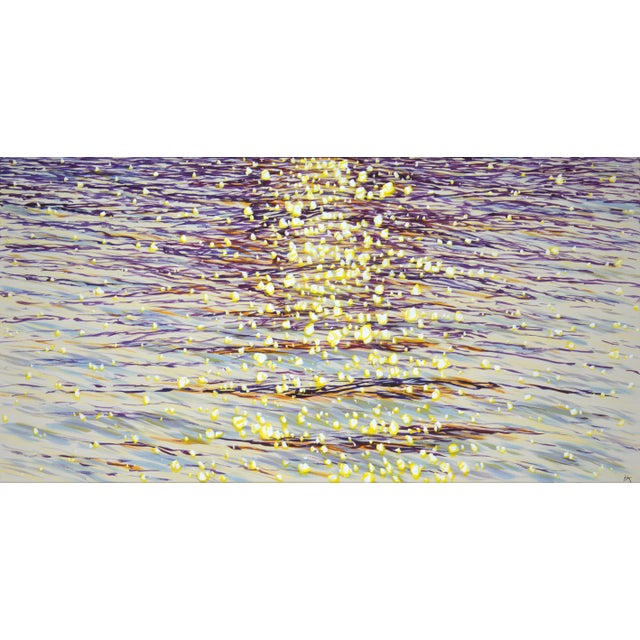 Golden Sparks of the Ocean.Modern Original Painting. Arts Bound For Sale