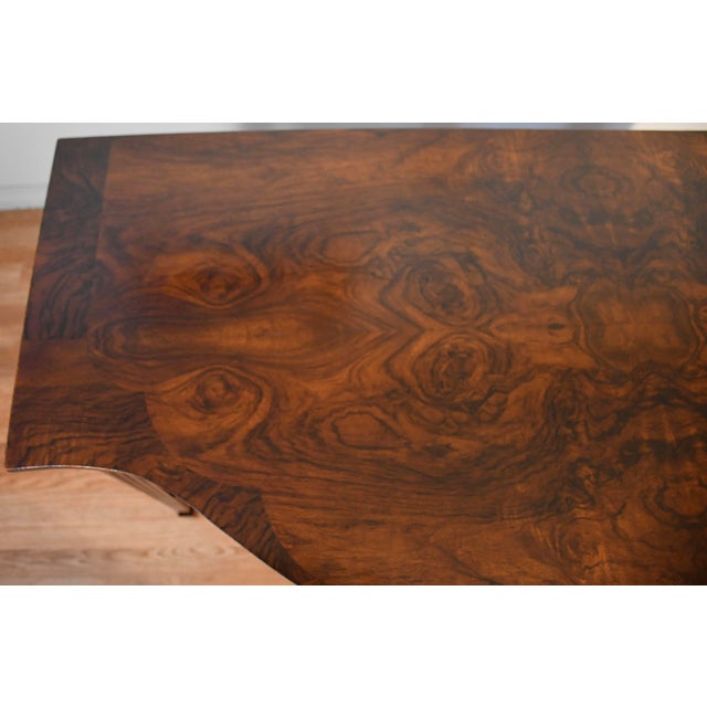 Traditional 1910s Antique English Regency Burl Walnut Console Table / Sofa Table For Sale - Image 3 of 15