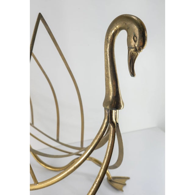 19th Century English Swan or Goose Form Brass Magazine Rack For Sale In New York - Image 6 of 10