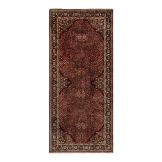 Oversized Antique Tetex Hooked Rug, Red With Floral Patterns - Rug & Kilim For Sale