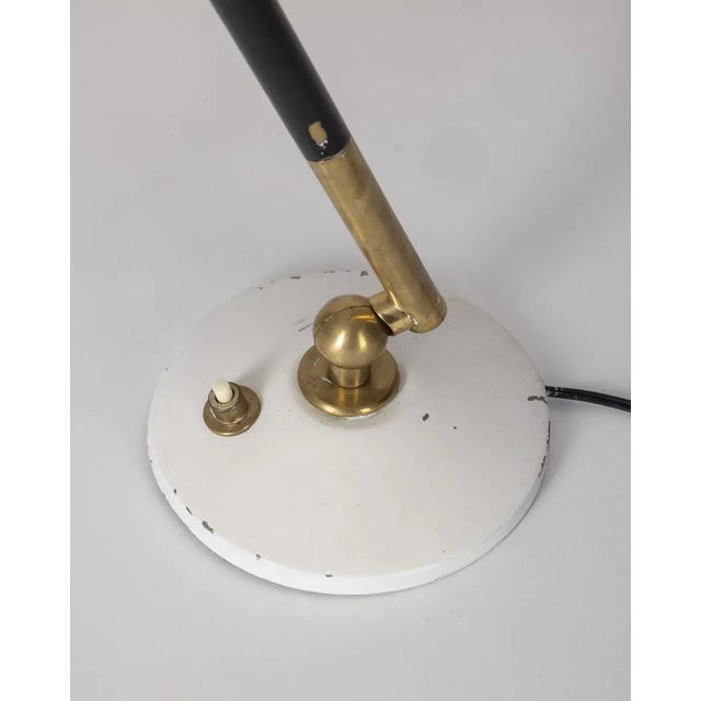 Vintage Italian Table Lamp in Brass and White Metal, 1960s For Sale - Image 9 of 11