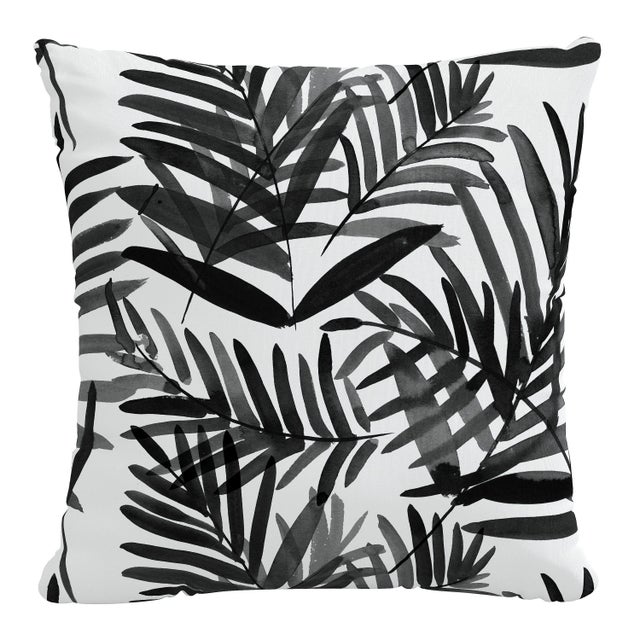 Not Yet Made - Made To Order 20" Indoor/Outdoor Pillow Black and White Cali Palm For Sale - Image 5 of 5