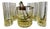 Highball Glasses and Ice Bucket Cocktail Set in Mouth-Blown, Yellow Crystal Glass, 1970s, Set of 7 For Sale
