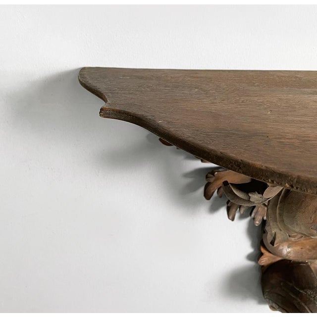 Brown Italian Wall Shelf in Crafted Wood, 1930s For Sale - Image 8 of 18