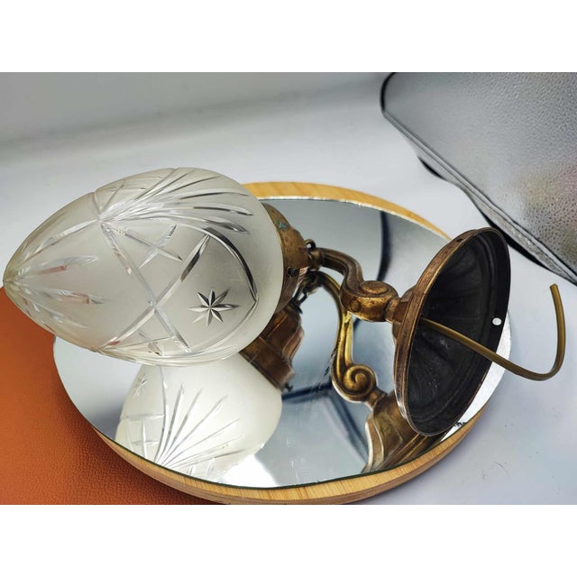 1920s Art Deco Brass Wall Lamp , 1920s For Sale - Image 5 of 9