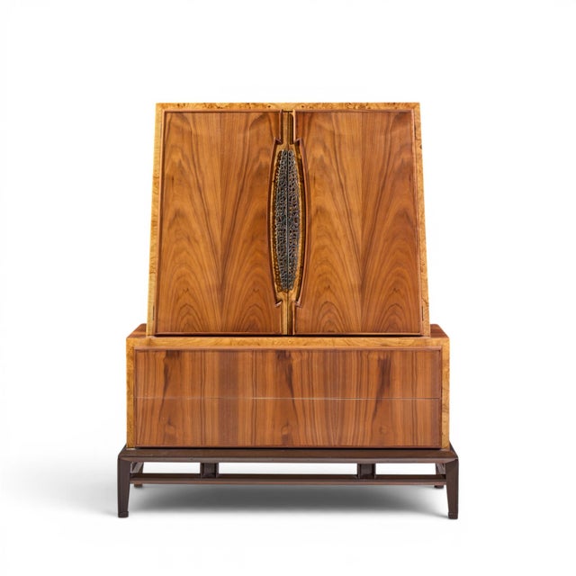 Helen Hobey Baker Mid Century Walnut Highboy Dresser This highboy measures: 46 wide x 22.25 deep x 56.5 inches high...
