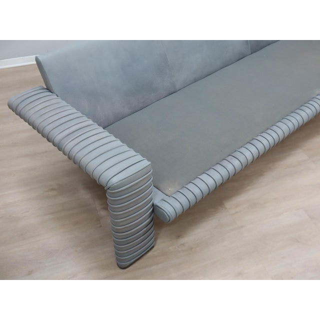 Vintage Three-Seater Sofa in Ribbed Leather by Marzio Cecchi, 1970s ...