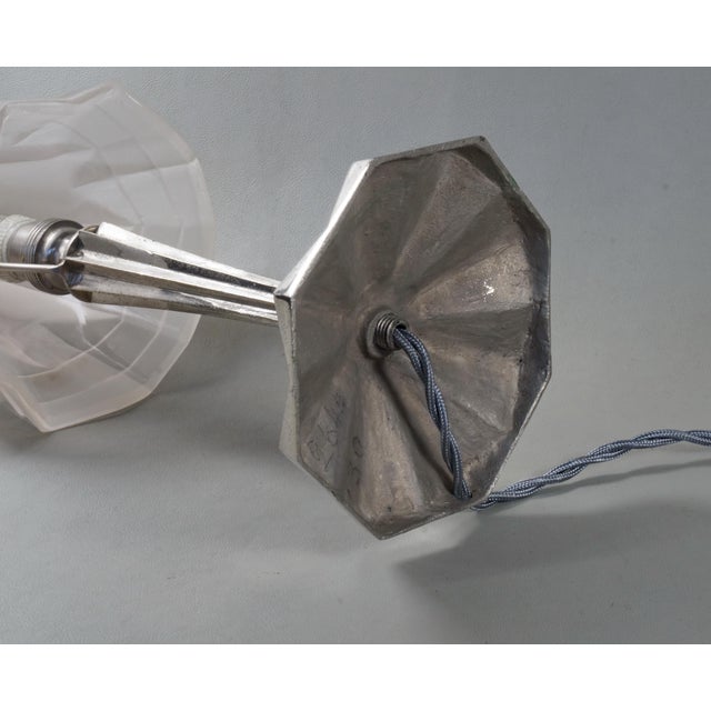 French Art Deco Table Lamp by Degue 1930 France For Sale - Image 9 of 13