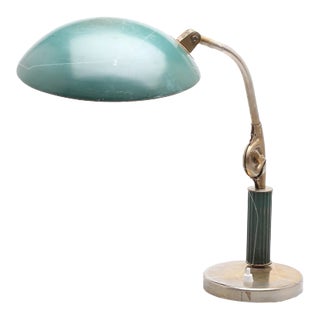 Vintage Bauhaus Brass and Chrome Plated Table Lamp, 1937 For Sale