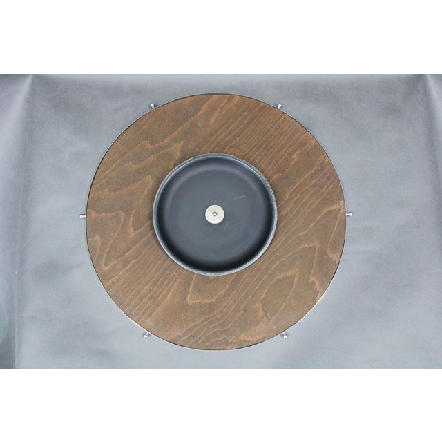 Glass Art Deco Swivel Serving Tray in Chrome, Glass, and Wood, Czechoslovakia, 1930s For Sale - Image 7 of 8