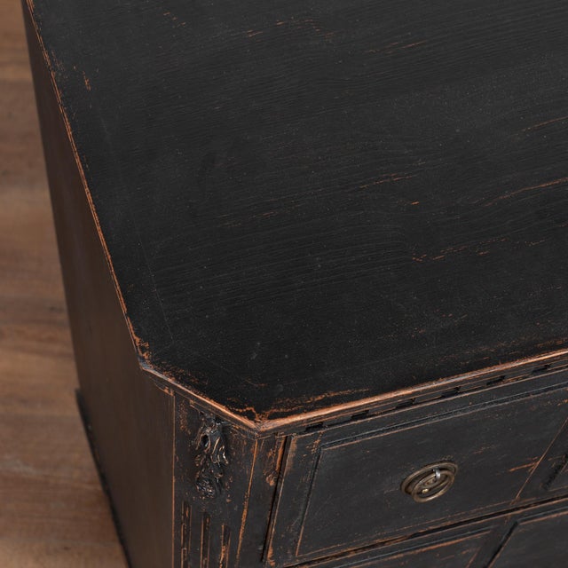 Pair of 19th Century Swedish Gustavian Black Painted Chests of Drawers For Sale - Image 13 of 16