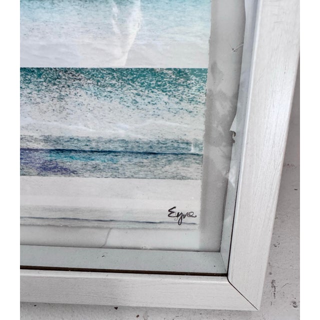 Coastal Vintage Pray for Surf Mixed Media Original Artwork - Signed For Sale - Image 3 of 11