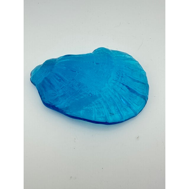Coastal Glass Oyster Shell Paperweight For Sale - Image 3 of 5