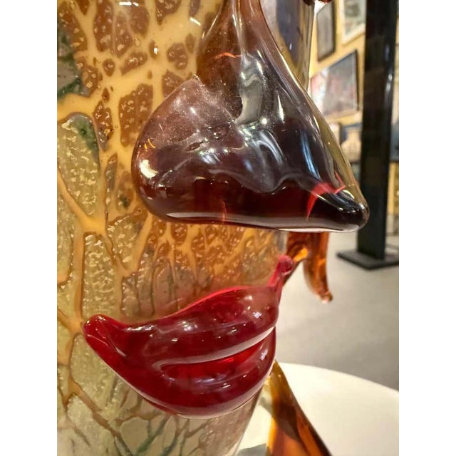 Abstract Face Sculpture in Murano-Style Art Glass For Sale - Image 9 of 10