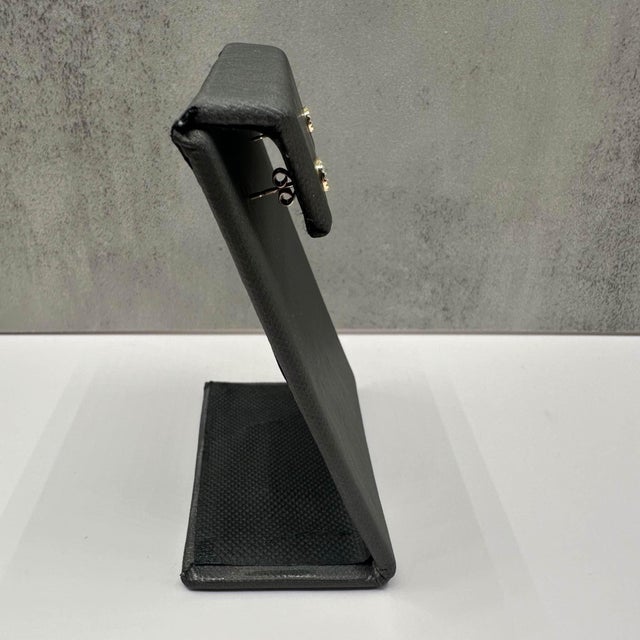 Contemporary Mother of Pearl & Diamond Studs in 14kt Yellow Gold - 0.10ctw Gh Si, 5.2mm, A Pair For Sale - Image 3 of 5