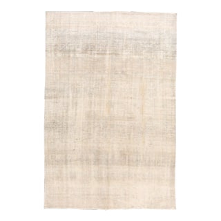 20th Century Vintage Persian Overdyed Ivory Wool Rug For Sale