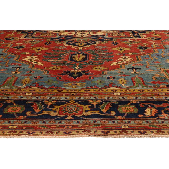 Vintage Persian Heriz Rug, 12'09 X 16'00 For Sale - Image 4 of 10