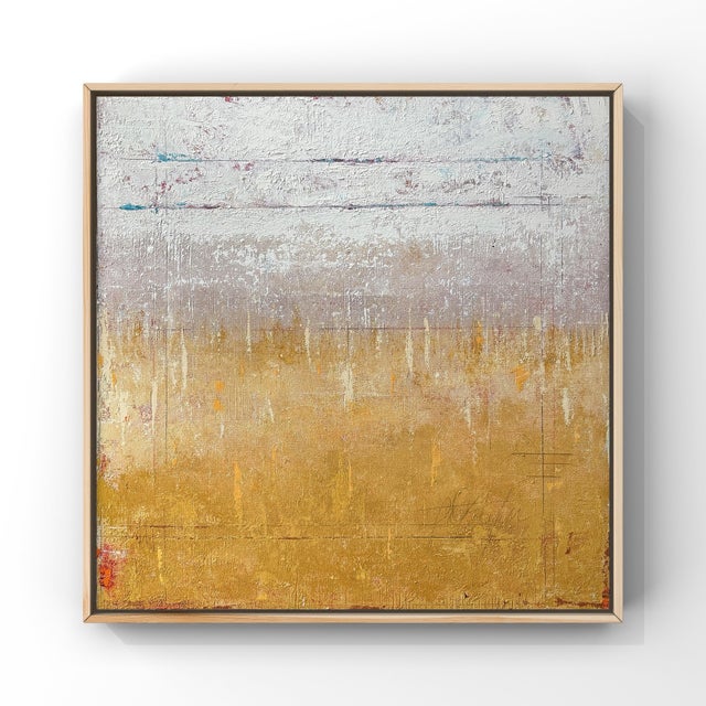 "Ochre Textures" Oil in 20x20x2D" Gallery Wrapped Canvas Textural Oil inspired by winters in the Northwoods.