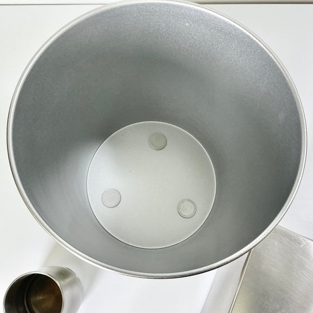 1990s Vintage Contemporary Modern Nickel Satin Finish Bathroom Wastebasket, Tissue Box Cover - Set of 3 For Sale - Image 9 of 10