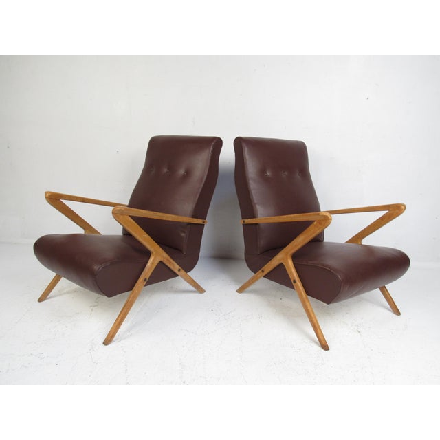 1970s 1970s Pair of Mid-Century Italian Lounge Chairs For Sale - Image 5 of 12